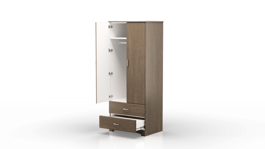 Prestige Healthcare Case Goods Trenton Armoire Wide Open